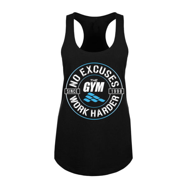 NO EXCUSES. WORK HARDER - WOMEN'S FITTED TANK TOP - $A6D5K4$ Thumbnail