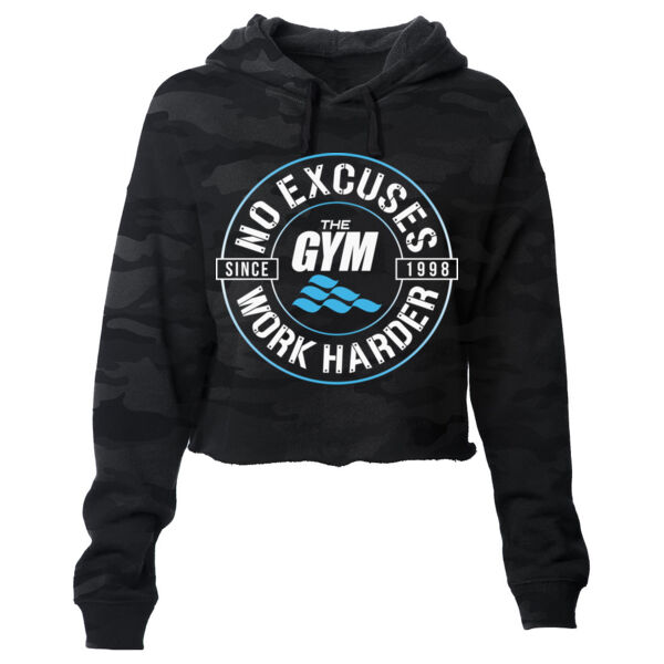 NO EXCUSES. WORK HARDER - WOMEN'S CROP HOODIE - $A6D5K4$ Thumbnail